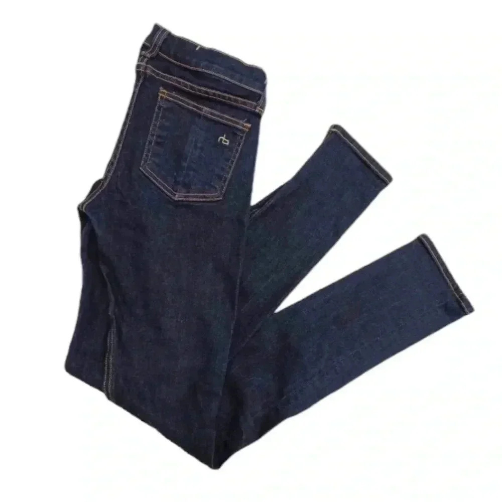 Rag & Bone Low Rise Heritage Colour Skinny Dark Wash Jeans Size 24 - Picture 3 of 11